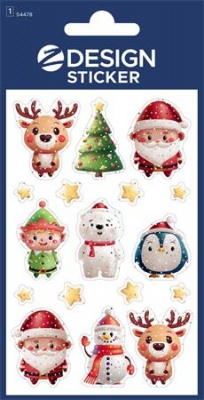 Matrica, 1 ív, 76x120 mm, AVERY ZWECKFORM, "Z-Design No.54478", karácsonyi figurák