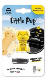 Autóillatosító, szellőzőrácsra, LITTLE PUP "Vanilla Pup-sation", sárga
